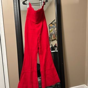 NEW WITH TAGS Roland Mouret Red Asymmetric Jumpsuit size: US 6